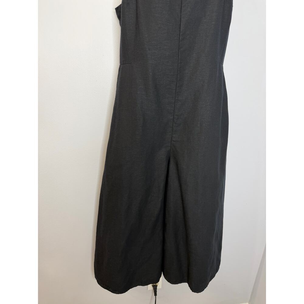 Club Monaco Wide Leg Linen Blend Jumpsuit Black Women's 2 Classic Relax - Picture 8 of 16